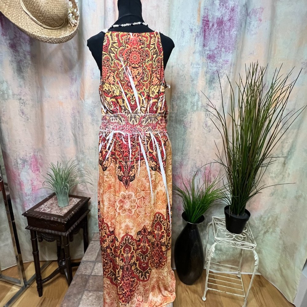 📌Fresh of LA Plus Size  Sleeveless Maxi Dress w/ Interesting Backside Neckline - Picture 2 of 16
